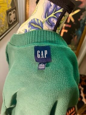 GAP Teal Cotton Crewneck Sweater